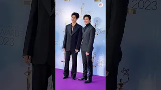 Jam Rachata and Film Thanapat at 9 Entertain award 2023 #jamrachata #jamfilm #filmthanapat