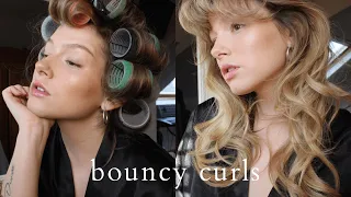 bouncy curls routine - velcro rollers ♡