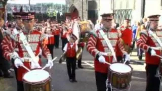 Blackskull Corps of Fife & Drum playing in Londonderry. (Take a look at the cymbal player)!!