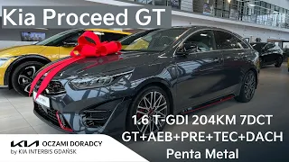 Kia Proceed [1.6 T-GDI 204KM 7DCT] NAJBOGATSZA wersja GT+AEB+PRE+TEC+DACH w kolorze Dark Penta Metal