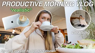 realistic & productive morning vlog | cleaning my room, work, errands