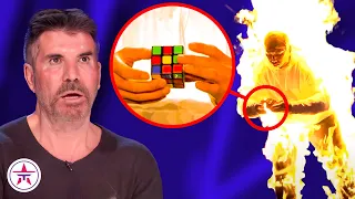 WHY? He Sets Himself ON FIRE While Solving a Rubik's Cube!