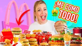 🍟 MCDONALDS VS BURGER KING 🍔** RETO EXTREMO ¡ME COMO TODO EL MENÚ ! ** 😱