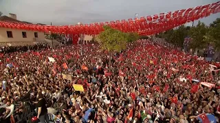 President Recep Tayyip Erdogan addresses the public in Gaziantep