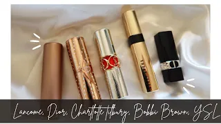 REVIEW 5 THỎI SON HIGHEND | DIOR, CHARTLOTTE TILBURY, YSL, BOBBI BROWN, LANCOME.