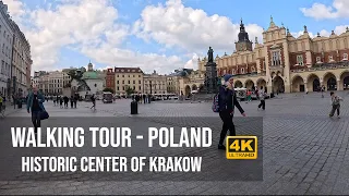 Walking through Old Town of Krakow in Poland | 4k virtual tour