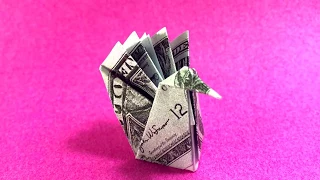 Money Dollar Easy Origami Peacock- Origami Crane