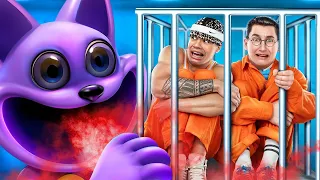 Sportif et Intello vs Catnap en Prison ! Astuces de Vie Drôles Pour La Vie En Prison !