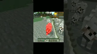 TAMING A DOG😂}#minecraft #shorts