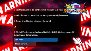 THE GLOBAL SYNC? OR GLOBAL EXCLUSIVE BENEFITS? WHICH DO YOU FIND MORE IMPORTANT? DBZ: Dokkan Battle