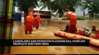 FTS 25-07 12:30 Landslides and monsoon flooding kill over 100 people in western India