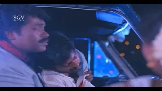 Shankarnag Sacrifice Life To Save Tiger Prabhakar From Police | Shakthi Kannada Movie Super Scene