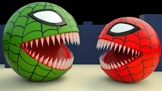 Spider Pacman Vs Red Monster Pacman Part 2