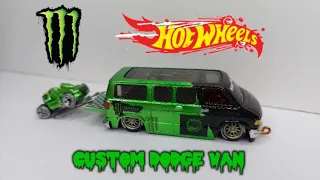 Hotwheels Dodge Van,  Custom paint Monster theme.