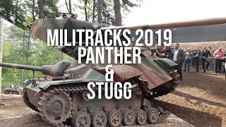 Militracks 2019 Panther tank and Stugg engine startup and driving.