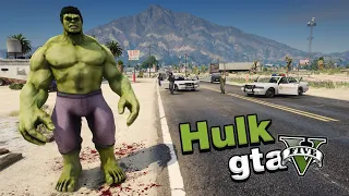 GTA 5 - Hulk - [4K] - Ultra Realistic Graphics Mod NaturalVision Evolved GTA V