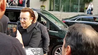 Meeting U2 - Edge, Adam & Bono. Manchester 20.10.18 with Linda O'Brien (NoThemOnlyUs) R.I.P