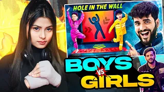 FUNNY CHALLENGE 😂 BOYS VS GIRLS - HOLE IN THE WALL CHALLENGE !! Reaction Ft.@FukraInsaan #funny