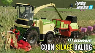 Corn Silage Machine: Krone BIG X 1180 &  Pottinger Impress Baler - Farming Simulator 22