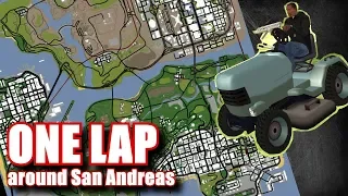 How fast can you do ONE LAP around San Andreas with a LAWN MOWER?