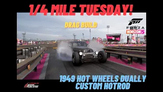 1/4 Mile Tuesday: Drag Build - 1949 Hot Wheels Ford F 5 Dually Custom Hot Rod - Forza Horizon 5