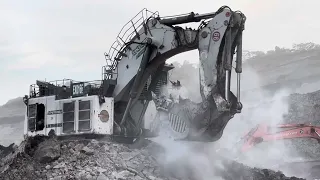 Wow Until Smoke Comes Out | Liebherr 9350 Excavator Scrape hard Material ~ MiningMovies