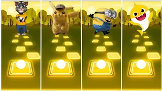 Baby Shark vs Minions vs Pikachu vs Talking Tom - Tiles Hop EDM RUSH