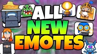 ALL 8 NEW EMOTES GAMEPLAY! NEW MINI PEKKA, PRINCE & MORE EMOTES! | Clash Royale