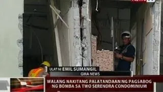 QRT: Walang nakitang palatandaan ng pagsabog ng bomba sa Two Serendra Condo