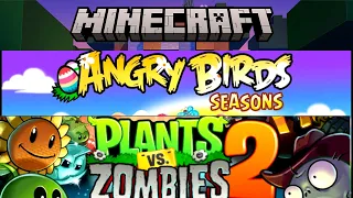 Один стрим - Три игры (Plants vs. Zombies 2, Angry Birds Seasons, Minecraft)