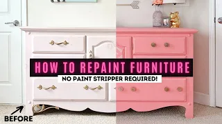 Repainting Furniture Without Using Stripper & Sealing Wood Knots! | Ashleigh Lauren