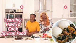 My Older Sister Teaches Me How To Cook Nigeria Food (Egusi & Pounded Yam) | Shalom Blac