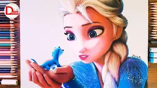 Drawing FROZEN 2 Elsa and Bruni the salamander | DCCOR Drawing