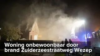 Woning onbewoonbaar door brand Zuiderzeestraatweg Wezep - ©StefanVerkerk.nl