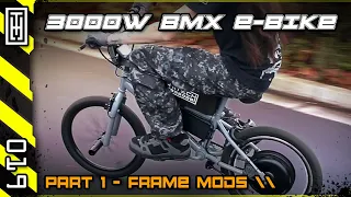 🚲 Custom 3000W BMX E-Bike [45MPH!] - Part 1 -  Frame Mods, Motor Mount, Controller and Battery Tray