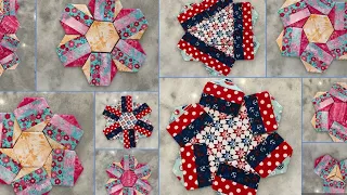 English Paper Pieced Hexagons using Honey Buns or Fat Quarters | English Paper Piecing