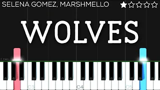 Selena Gomez, Marshmello - Wolves | EASY Piano Tutorial