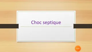 choc septique (cours de maladies infectieuses)