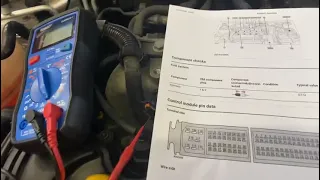 Resistance check (continuity) from engine ECU to Injector 1