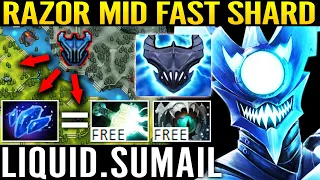 LIQUID SUMAIL Trying Razor MID - Fast Shard Build Imba Free Effect Mjollnir + Skadi Dota 2 Pro Guide