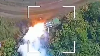 Удар артиллерии в ЗРК Бук и САУ Krab Украины