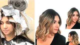 Como hacer Balayage y corte Bob FÁCIL .balayage with bob haircut formula easy