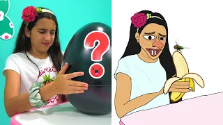 Nastya and her friends open big magic eggs - Nastya and Dad funny drawing meme