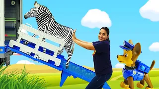 Paw Patrol in Valerias Kindergarten. Spielzeug Video auf Deutsch. 2 Folgen am Stück