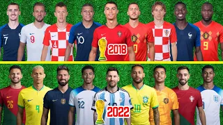 2018 World Cup vs 2022 World Cup - Ronaldo Messi Pogba Bellingham Mbappe Neymar Modric Griezmann