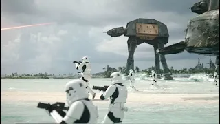 Star Wars Rogue One AT-AT fighters on Scarif