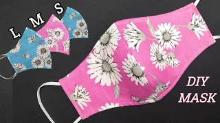 ALL SIZES - Very Easy New Style Pattern Mask 3 Layers | Face Mask Sewing Tutorial | Perfect Fit Mask
