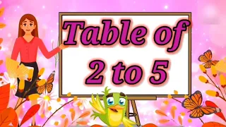 Table of 2 to 5। Rhythmic table of Two to Five। Learn multiplication table of 2 to 5।