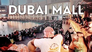 [4K] Dubai Mall Waterfront Promenade Downtown Weekend Walking Tour | Burj Khalifa & Dancing Fountain