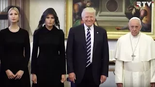 Трамп за границей: танец с саблями, траурное платье Мелании и грустный Папа Франциск